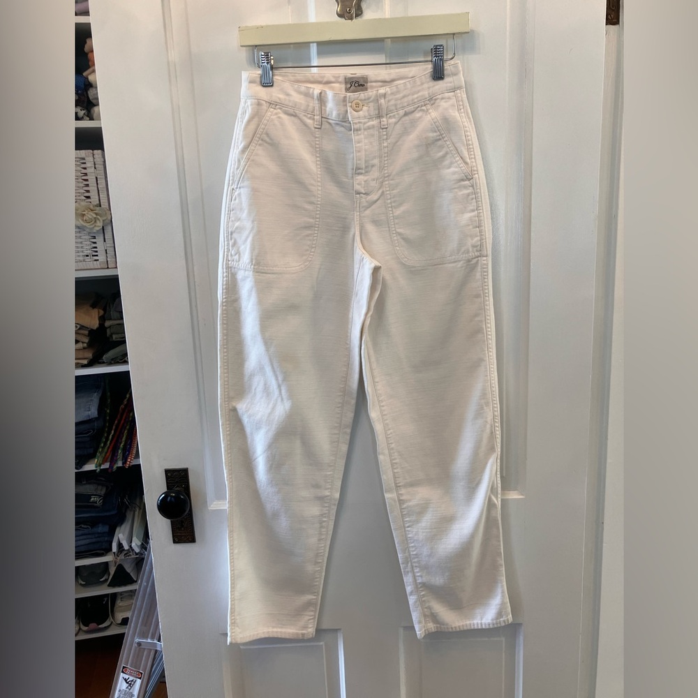 J. Crew Off-White Cotton Utility Patch Pocket Pants size 0